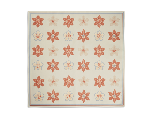 003 floral stamp cotton 90x90