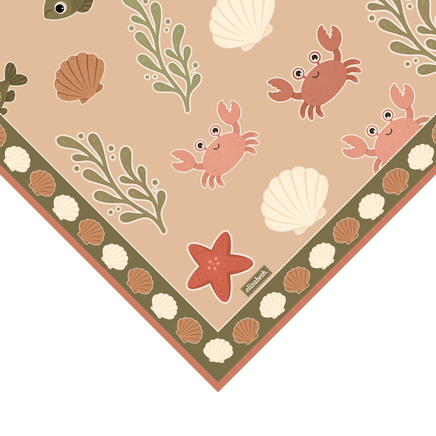 069 under the sea coral - linen