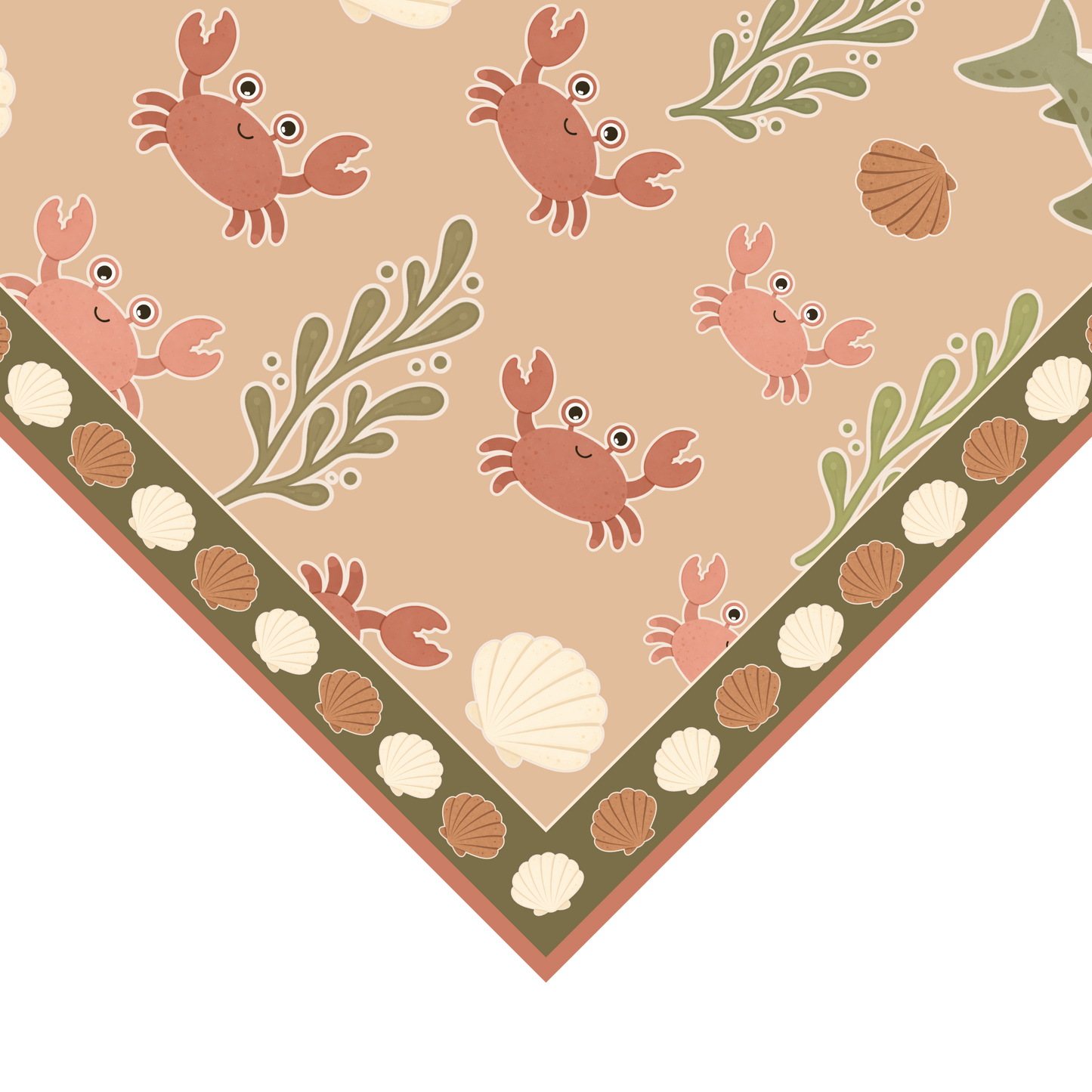 069 under the sea coral - linen