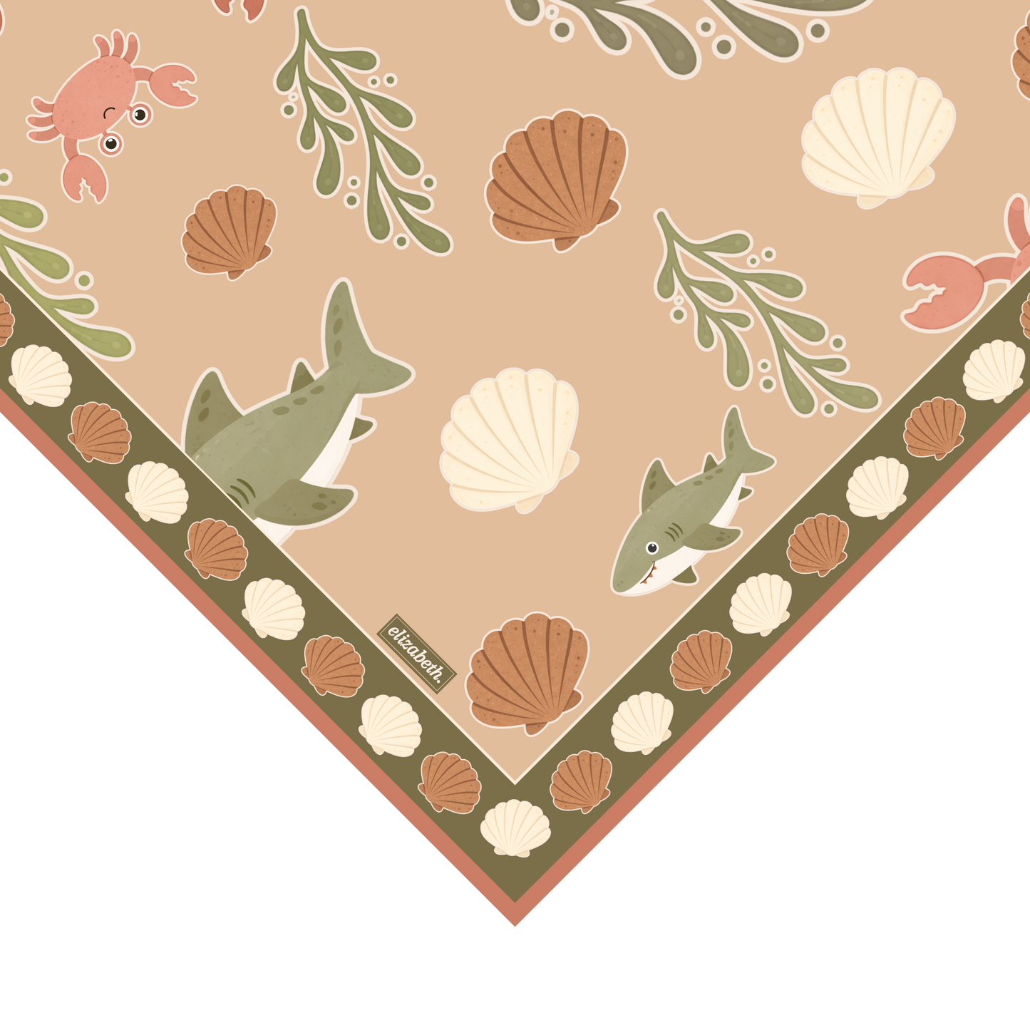 069 under the sea coral - linen