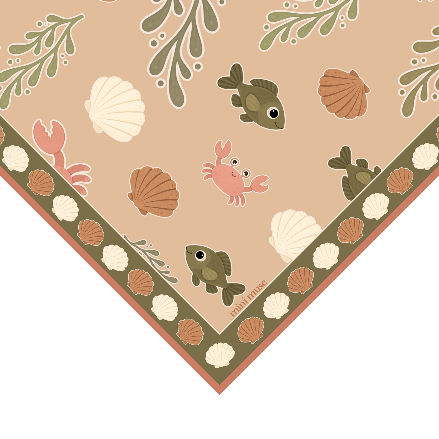 069 under the sea coral - linen
