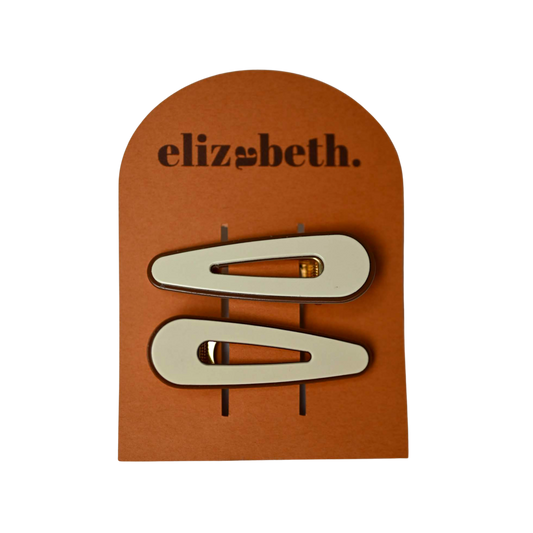 brown & cream outline hair clips