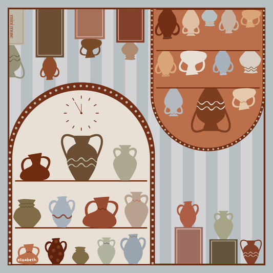 074 earthen vessels blue - wool