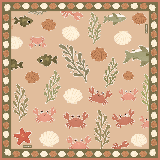 069 under the sea coral - linen
