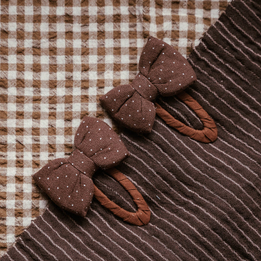 bow scarf clips - polka dot